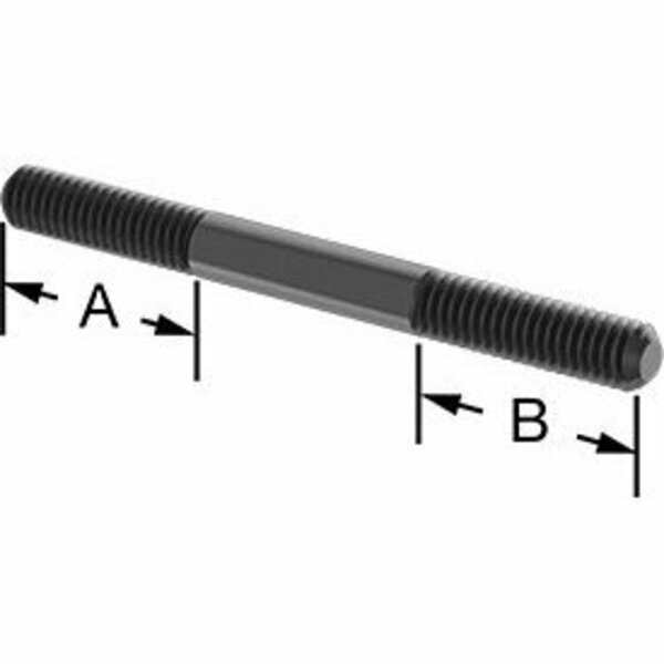 Bsc Preferred Black-Oxide Steel Threaded on Both Ends Stud 5/16-18 Thread Size 3-1/2 Long 90281A116